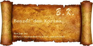 Beszédes Kozima névjegykártya